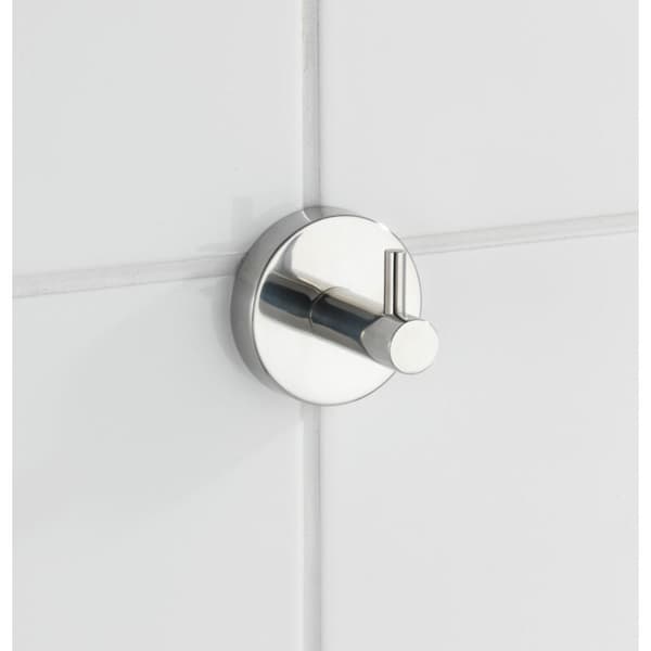 Blank krog, vægkrog, rustfrit stål, knagerække, Ø 5,5x5.
