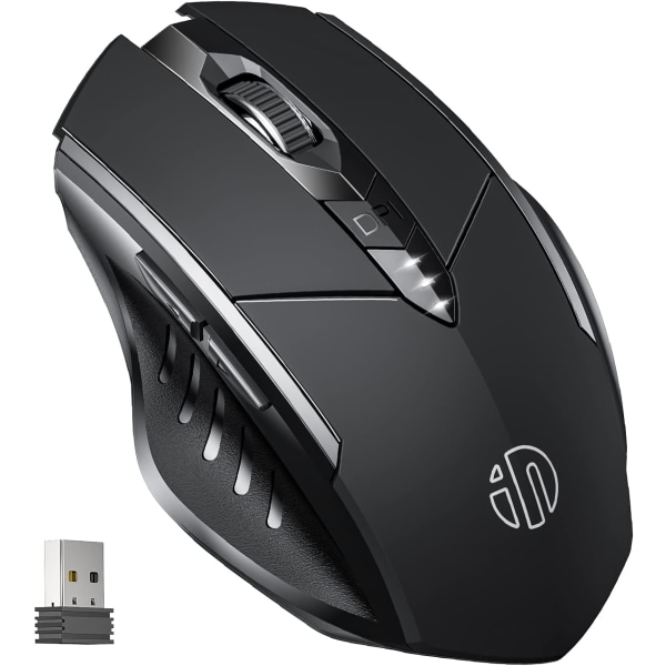 Wireless Mouse, 2.4G Rechargeable Wireless Ergonomic Optical Mous