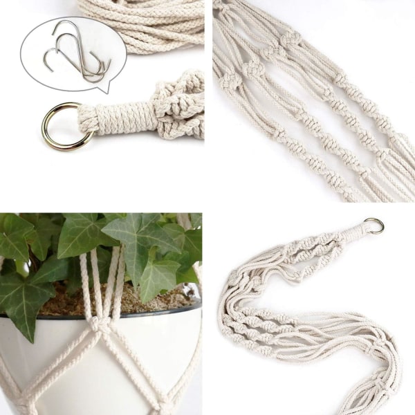 3 st Macrame växt hängare hängande krukor hållare för blomsterdekorati