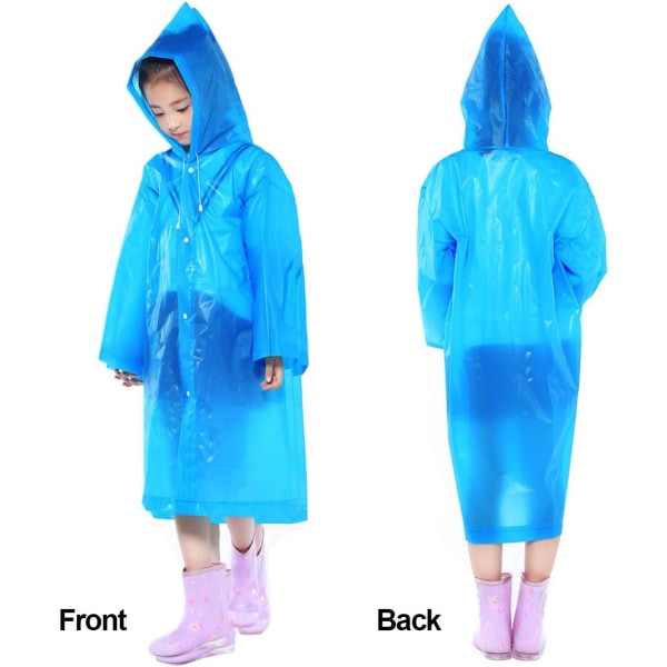 Regnrock Rain Poncho Coat med huva för barn, EVA Rain Cape för B
