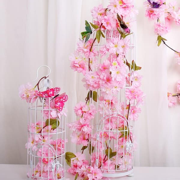 Samppanja väri-2 kpl x230cm Tekokukka Sakura Ripustus V