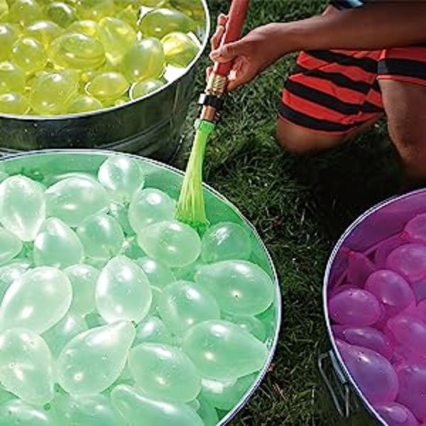 Flerfärgade ballonger (10 buntar), 370+ snabbfyllande självtätande in
