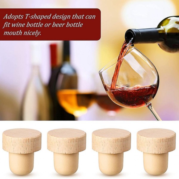 24ST vinflaska korkar T-formade korkpluggar för vinkork Wine St