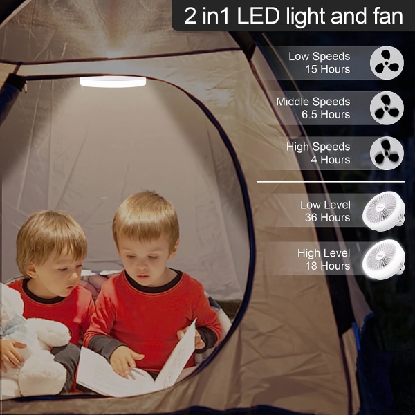 Tyst fläkt med LED-lampor 3 i 1 USB-bordsfläkt med fjärrkontroll