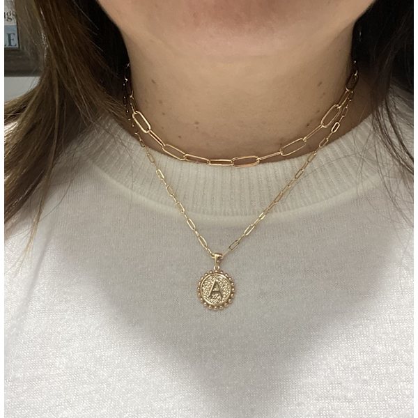 Halsband med initial i guld för kvinnor, 14K guldpläterat delikat lager