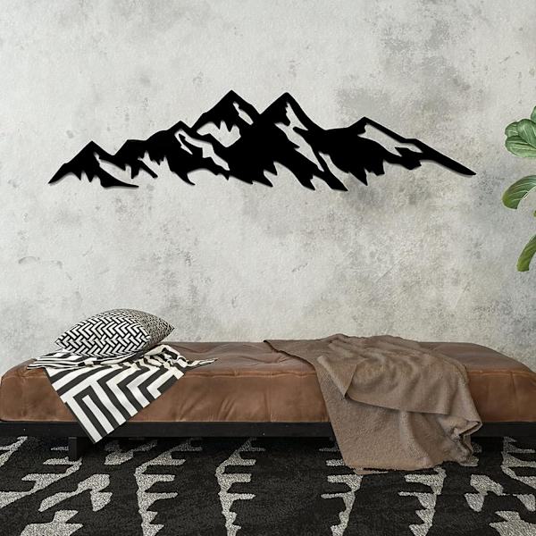 Metall silhuett berg dekor, väggdekor minimalism stilren De