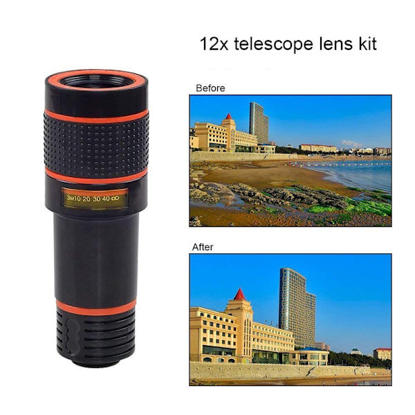 Full HD Fisheye vidvinkel makro 7-i-1 teleobjektiv presentförpackning U