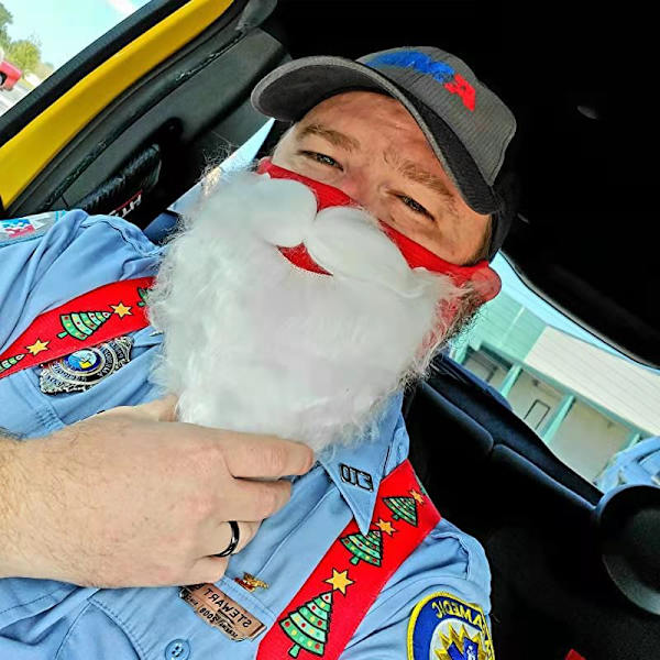 Jultomtens dräkt, tomtenskäggmask, skäggtomte falskt skägg San