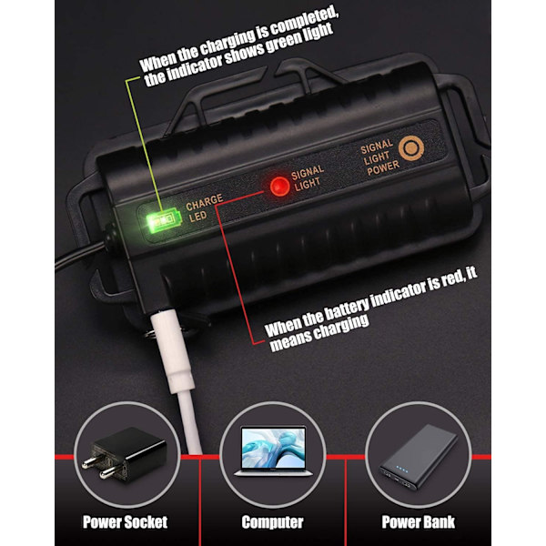 Oppladbar hodelykt, Super Lumen 18000, 8 LED-lysmoduser, P