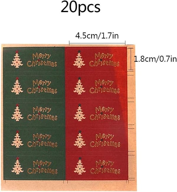 200 självhäftande julklappsdekaler, olika julklappsdekaler