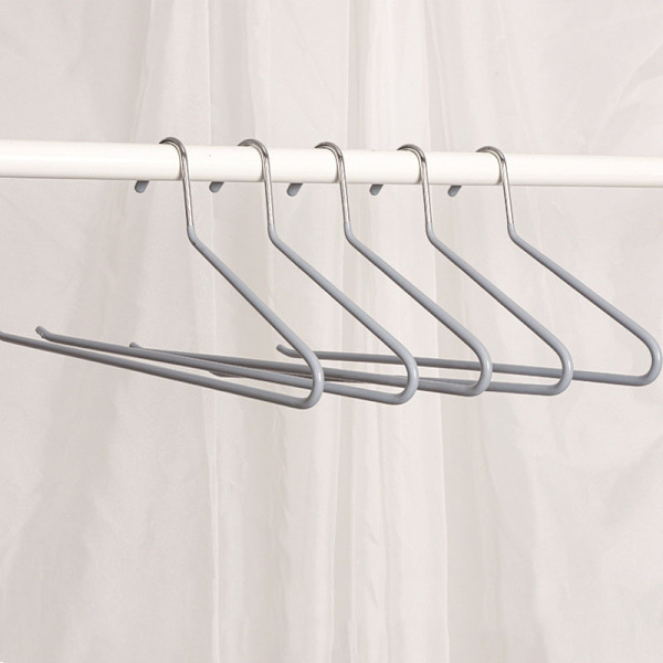 35cm 2 st, grå, halkfri metall PVC-belagd galge tjock tempe