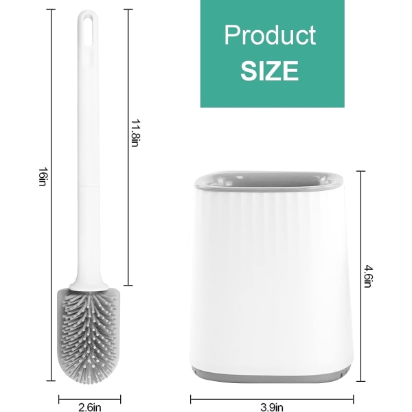 Silikoni WC-harja, 3-in-1 monitoiminen WC-harja