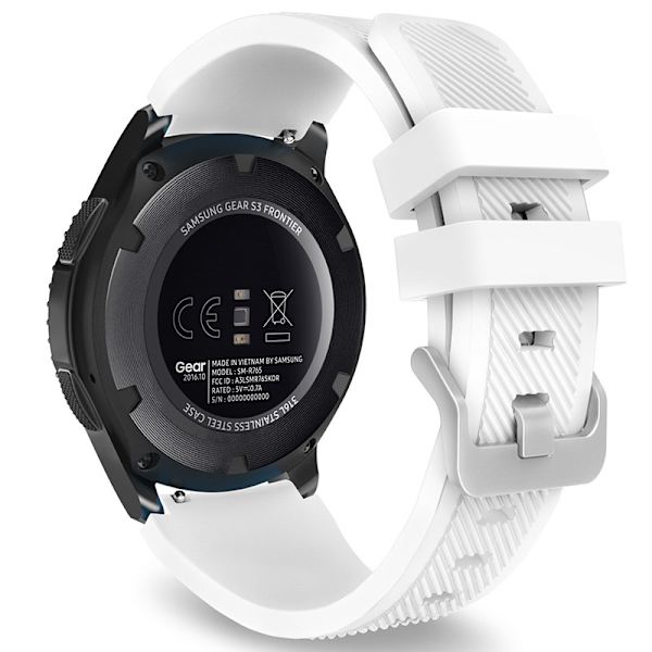 Sæt med 2, sort+hvid egnet til Samsung Gear S3 silikone rem