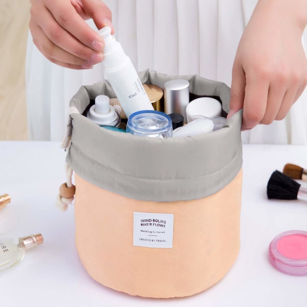 1 stk Rejse Kosmetikposer Tønde Makeup Taske, Kvinder Og Piger Por