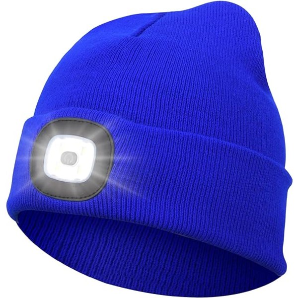 Blue hat lighting, with front LED knitted hat and bright headligh