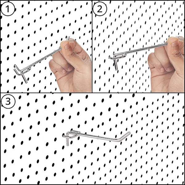 Stålpinneveggkroker (50 stk.) - 10 cm - Metallskrivebordpinneveggkrok
