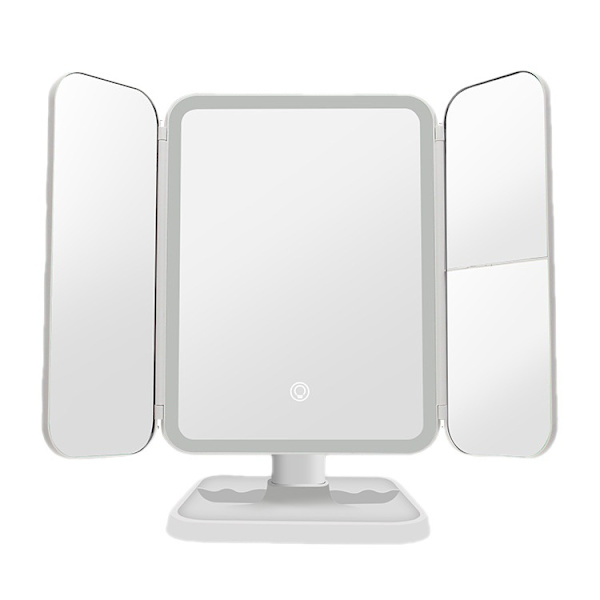 Lighted Tri-Fold Makeup Mirror med 52 LED'er 2X / 3X Forstørrende Annonce