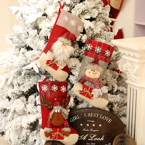 Julklappssäck, Juldekorationer, Stor Julstrumpa