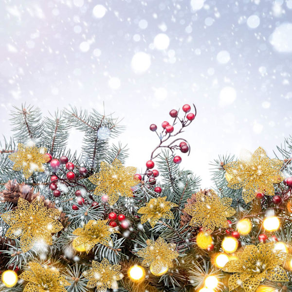 36 st glitter julstjärna julgransprydnad jul fl