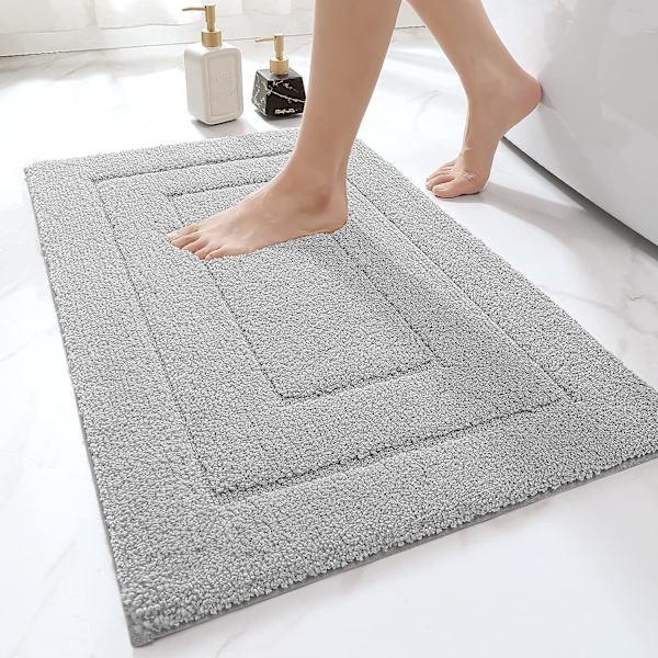 Halkskyddad badrumsmatta Vattenabsorberande Mikrofiber Fluffig badrumsmatta,Mach