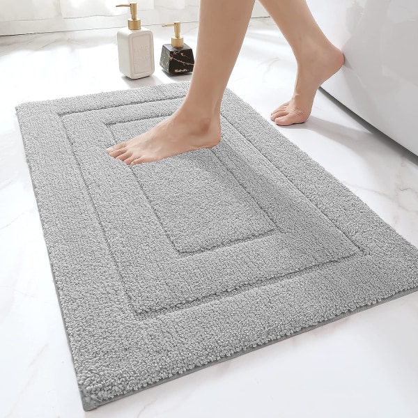 Non-Slip Bath Mat Water Absorbent Microfiber Fluffy Bath Mat,Mach