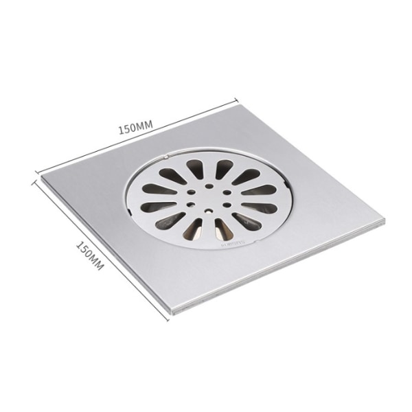 304 rustfritt stål luktfri gulvavløp 150*150mm