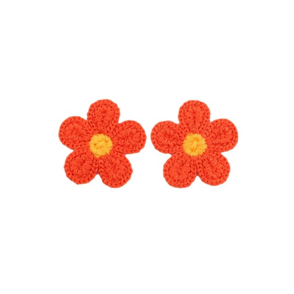 30 stk. Håndstrikkede hæklede broderi Smiley solsikkeblomst Ap
