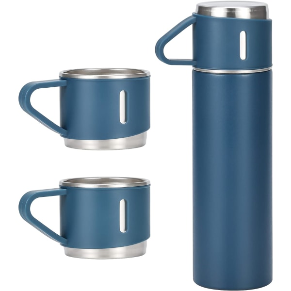 Blå 500ml/17 OZ rostfritt stål kaffe set,