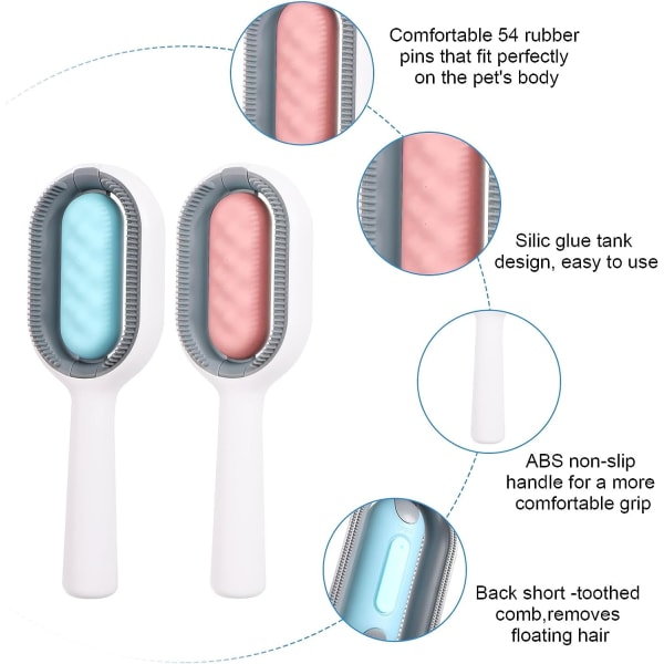 1PC（vaaleanpunainen） lemmikkieläinten karvanpoistokammat vesisäiliöllä, 4 in 1 monitoiminen