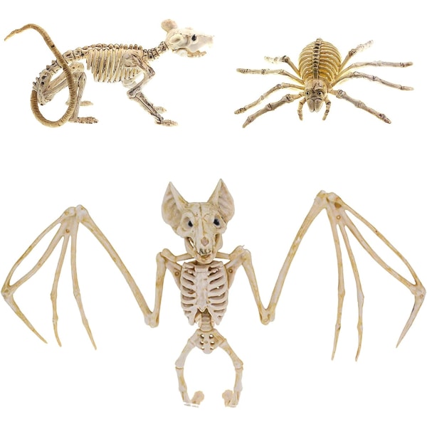 3 stk. Halloween flagermus skelet Halloween edderkop skelet Halloween M