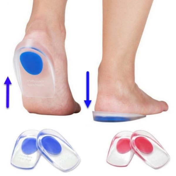 2-pack Heel inserts - Transparent - Silicone shoe inserts Blue，pi