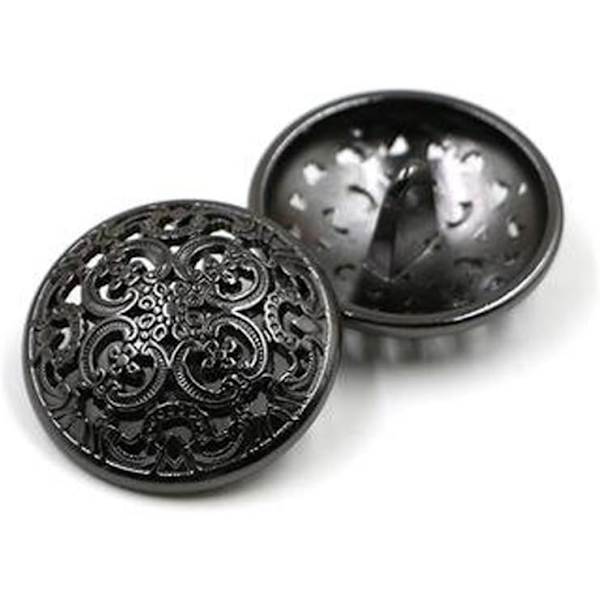 10 kpl (musta, 20 mm) Vaatteiden nappi - Retro ontto ompelunappi M