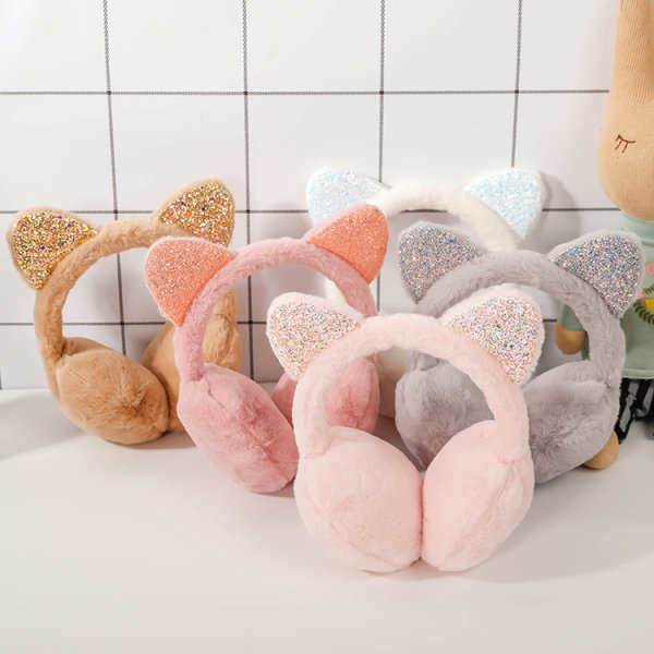 Rosa färg Kreativa nya paljetter Kattöron (Ångad kattöronform