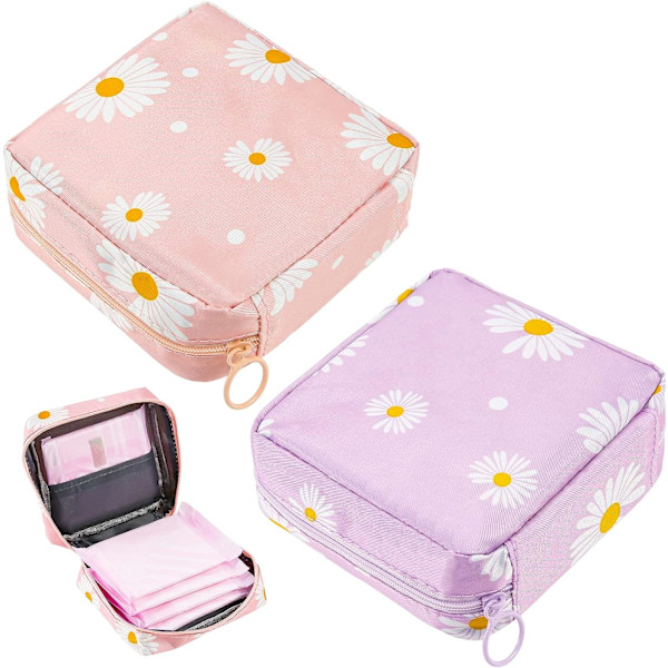 13*5*13cm,（rosa prästkrage）2 st sanitetsbindningsförvaring, skarp vattentät