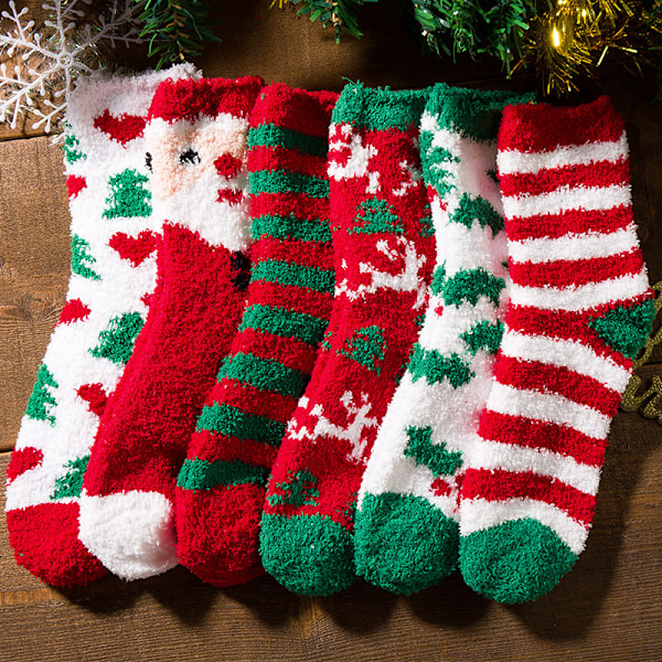 6 Pairs Christmas Socks, Women's Fancy Socks, Pilou Pilou Socks F