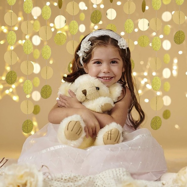 Glitterpappersgirlang Liten Rund Festdekoration Banner 16 Mete