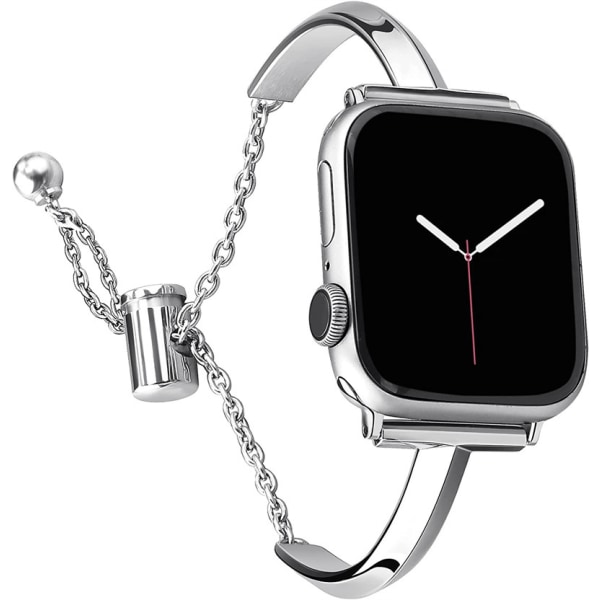 Silver 38/40/41mm, stainless steel strap compatible with Apple Wa