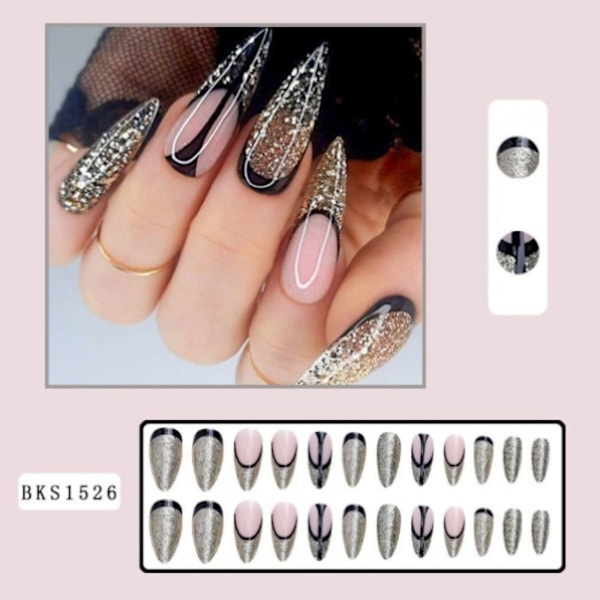 Stil nagelkonst bitar bärbar nagel lång nagel nagelkonst lappar fa