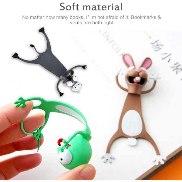 Kirjanmerkki, 3D-eläinkirjanmerkki, eläinkirjanmerkit, söpö kirjanmerkki