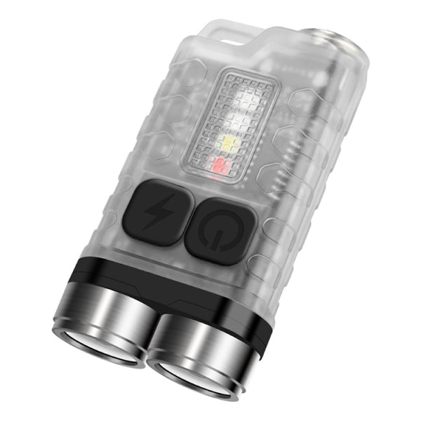 Vit, mini LED-ficklampa, 1000 lumen nyckelring ficklampa med 8
