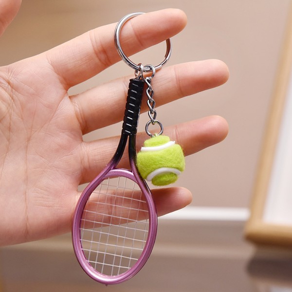Lila 2st Mini Tennisracket Nyckelring, Söt Sport Style Split