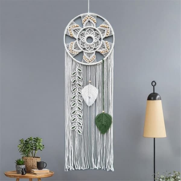 Macrame drömfångare för sovrumsväggdekoration, stor bohemisk vägg