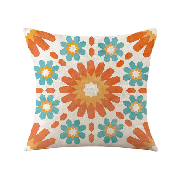 Sæt med 4 Boho Mandala pudebetræk 45 x 45 cm geometrisk blomst V