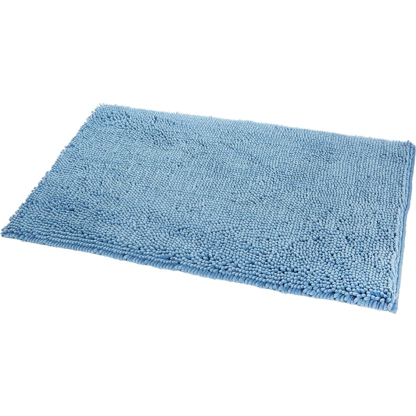 40 x 60m Microfiber Shag Non-Slip Bath Mat Blue