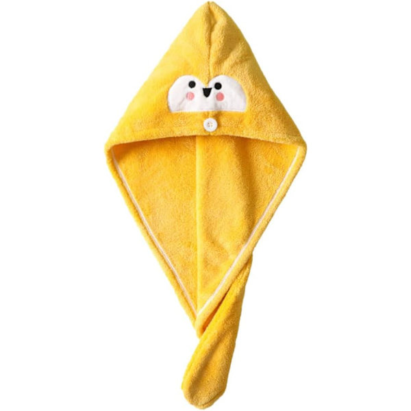 1 st Gul vuxenhårhandduk Microfiber Barn Kvinnor Hårhatt Qu