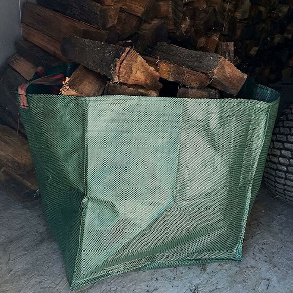 （Grønn 2 stk 65*65CM） Hage søppelposer med håndtak, Heavy Duty Blad