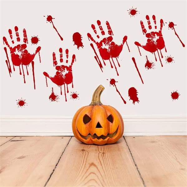 （2）Halloween Horror Bilsticker Bilde Vindussticker Blodig Håndpri