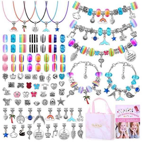 97 delar DIY armband set 8 ~ 12 år flicka julklapp c