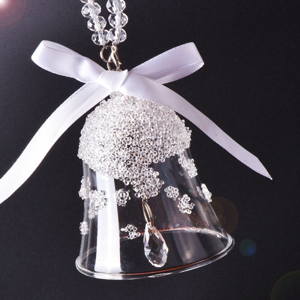 Dekorativ klokke, Creative Christmas Crystal Bell Car Pendant Acc