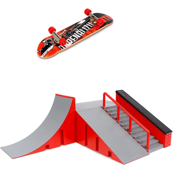 Finger Skateboard Ramp Kit - Mini Skate Park Kit Treningstilbehør